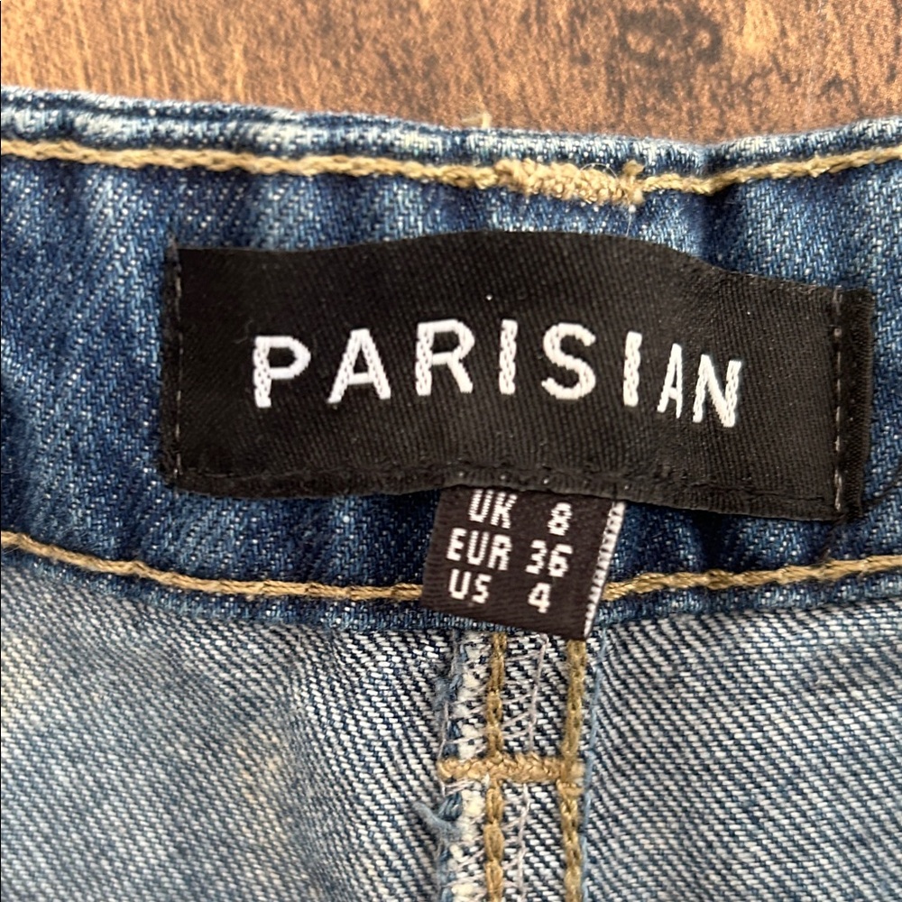 Parisian Works Women's Distressed Boyfriend Jeans in Blue - Picture 7 of 8